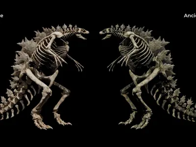 Godzilla Skeleton  Low-poly 3D model