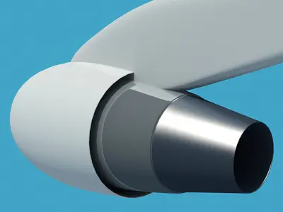 White Jet Engine 3D model