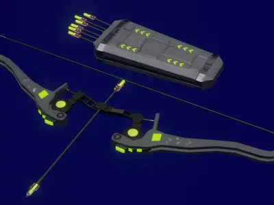 Sci fi bow Low-poly 3D model