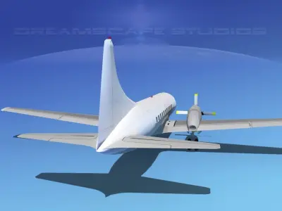 Convair CV-580 Unmarked 2 3D model