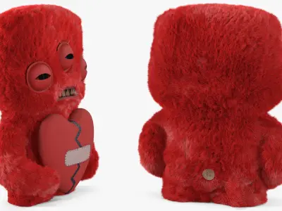 Fuggler Alien Love Fugg Plush Red Fur for Cinema 4D 3D model