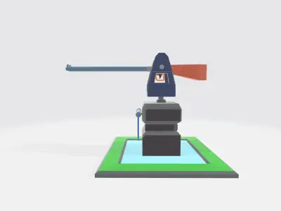 Double barrel shotgun base defend Low-poly 3D model