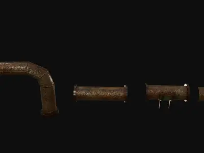 Lead Rusty Plumber Pipes Free low-poly 3D model