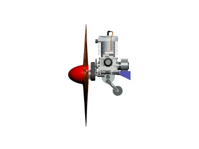 Two-stroke air-cooled engine 3D model