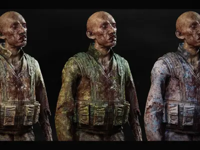 Zombie - Army Soldier UE4 UE5 Low-poly 3D model
