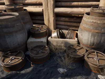 US WW2 Mine Pack 3D Model Collection