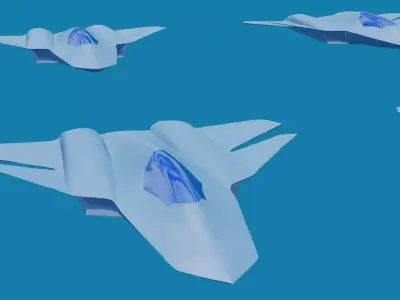 FA xx 6th Generation Stealth Fighter Low-poly 3D model