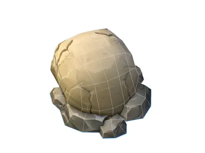 Handpaint Cartoon Stone Memorial Totem Symbol Low-poly 3D model