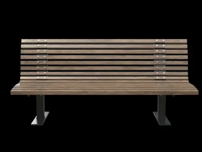Public Bench V-03 Low-poly 3D model
