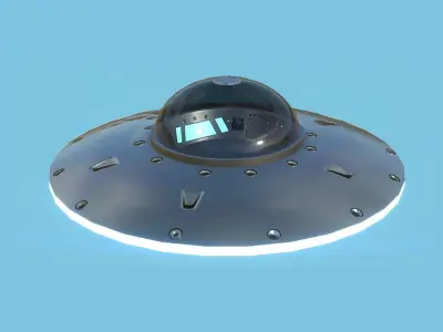 Spaceship UFO B1 - Gray - Alien SciFi Vehicle Low-poly 3D model