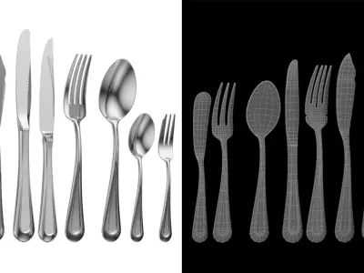 Classic Cutlery 12 Pieces COLLECTION 3D model