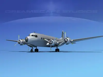 Douglas DC-7B Bare Metal 3D model