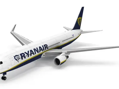 Boeing 767-300ER Ryanair Airlines Low-poly 3D model