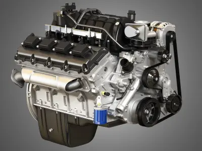 1500 Ram Engine - V8 Pickup Truck Engine 3D model