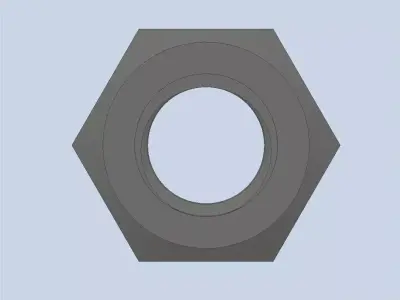 Hexagonal Nut M8 3D model