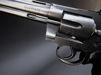 AAA Magnum Revolver Game Ready PBR Low-poly 3D model