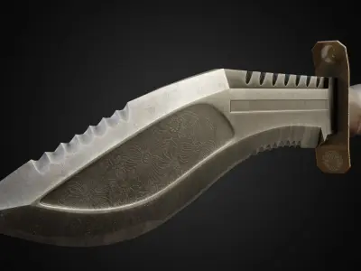 Kukri knife skin standoff 2 Low-poly 3D model