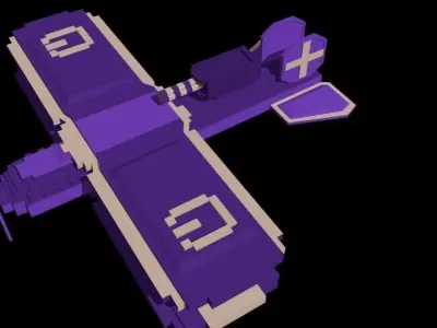 pixel art of aircraft Low-poly 3D model