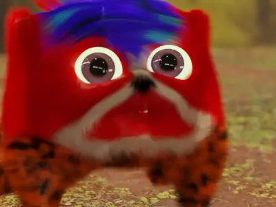 Cute Little Monster and its Wild Counterpart Low-poly 3D model