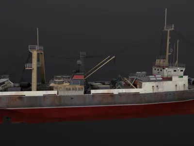 Fishing trawler Low-poly 3D model
