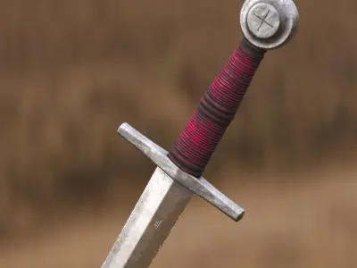 Medieval Dagger for Games and Cinematics 07 Free low-poly 3D model