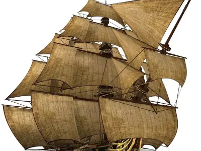 Pirate Ship Low-poly 3D model