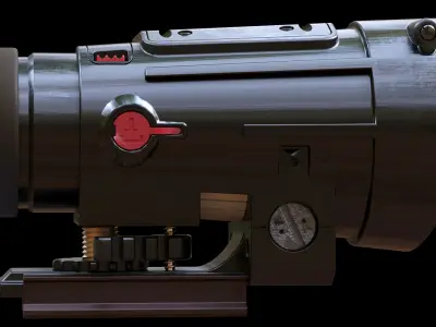 Gun Scope with Laser Pointer 3D model