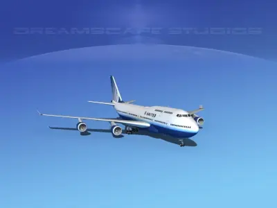 Boeing 747-400 United Airlines 3 3D model