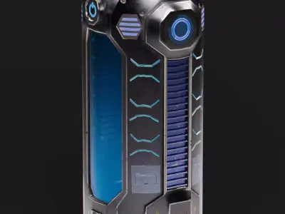 Sci-Fi Energy Cell Battery Low-poly 3D model