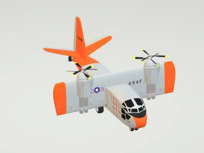 Hiller X-18 - TILTWING EXPERIMENTAL AIRCRAFT - 3D model