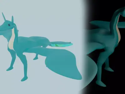 free lowpoly Dragon model rigged Free low-poly 3D model