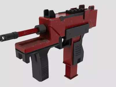 SMG Stylized Weapon Asset Low-poly 3D model