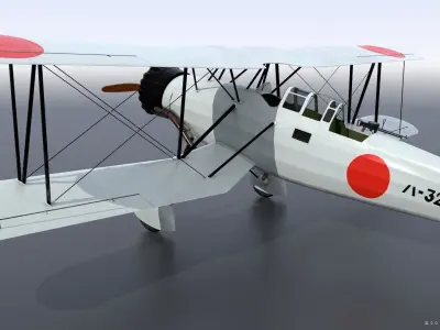 B4Y ha-327 - Rigged Low-poly 3D model