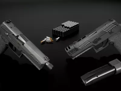 Sig Sauer P320 Full Size Modular 9MM Handgun Low-poly 3D model