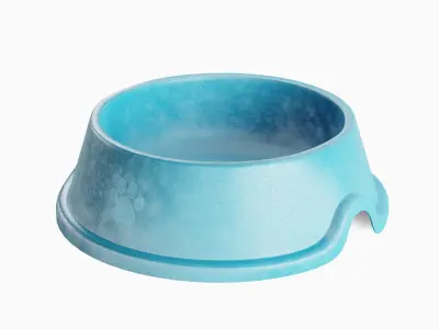 Used Metal Dog Bowl 04 3D model