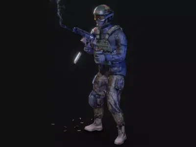 Private Military Contractor Free low-poly 3D model