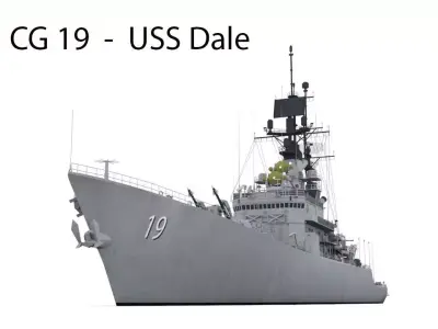 CG 19  -  USS Dale Low-poly 3D model