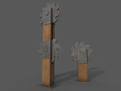 Piercing-Cutting Traps Low-poly 3D model