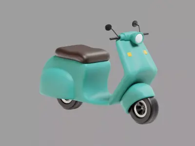 Scooter Cartoon Low-poly 3D model purchase