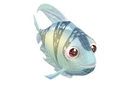 Black Skirt Tetra fish animated Low-poly 3D model