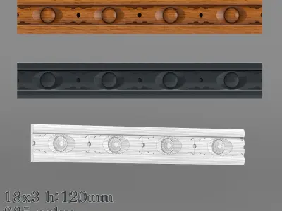 Decorative molding 18-28mm width set Free 3D model
