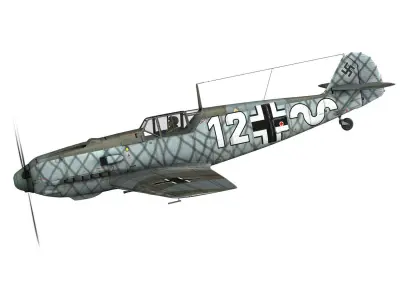 Messerschmitt - BF-109 E - White 12 3D model