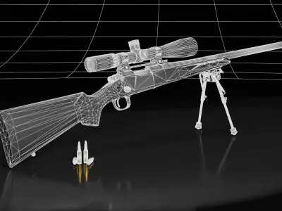 Remington 700 SPS VARMINT 223 Rem Low-poly 3D model