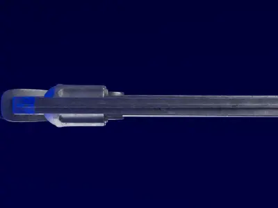 sci-fi revolver with a heavy Steel Serpent silver gun vash 3D model