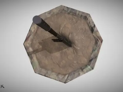 Military Folding Shovel Low-poly 3D model