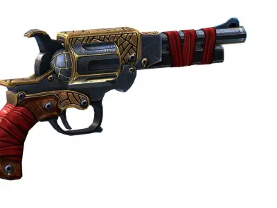 Multibarrel Short Barrel Revolver 1 Low-poly 3D model