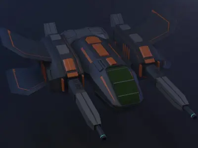 Space Fighter Low-poly 3D model