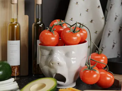 Decorative kitchen set 02 by Systemh11 Low-poly 3D model