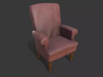 Old Armchair Low-poly PBR Free low-poly 3D model