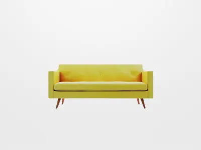 Modern Contemporary Yellow Sofa Couch Free low-poly 3D model